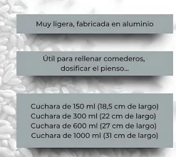 Cuchara dosificadora de aluminio