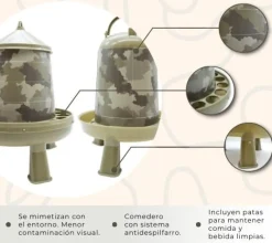 Tolva+Bebedero camuflaje con patas