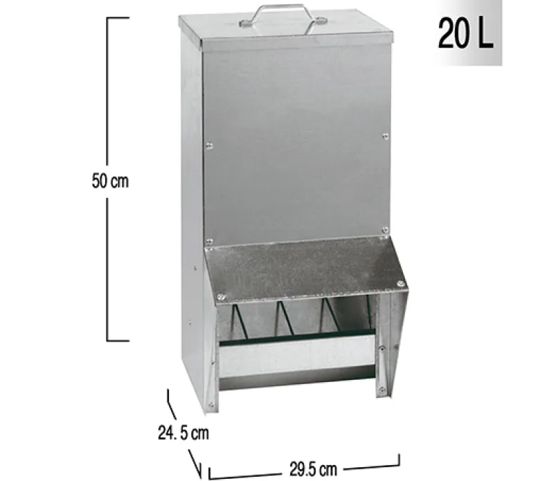 Tolva de exterior galvanizada 17 kg